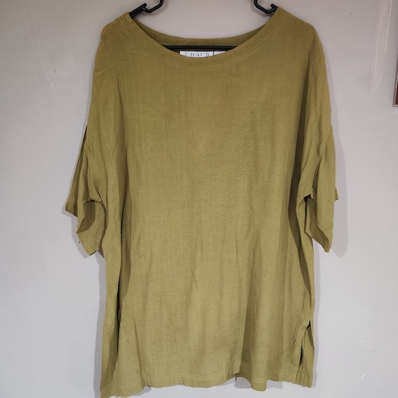 Chaus 2 Piece Set Blouse And Skirt Olive Greeb Sz 8 - Picture 2 of 5